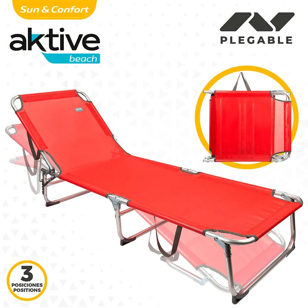 Aktive Fällbara Solstolar Från Textilano 188x58x30 Cm unisex, Red, One Size