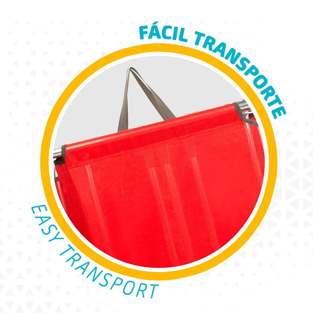 Aktive Fällbara Solstolar Från Textilano 188x58x30 Cm unisex, Red, One Size