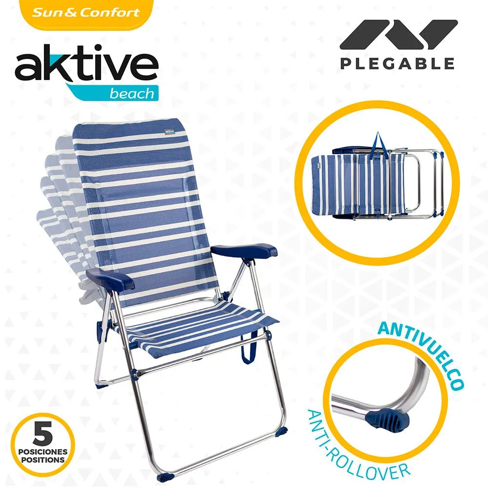 Aktive Fällstol Med Högt Ryggstöd 5 Lägen 61x69x108 Cm unisex, 61 x 69 x 108cm