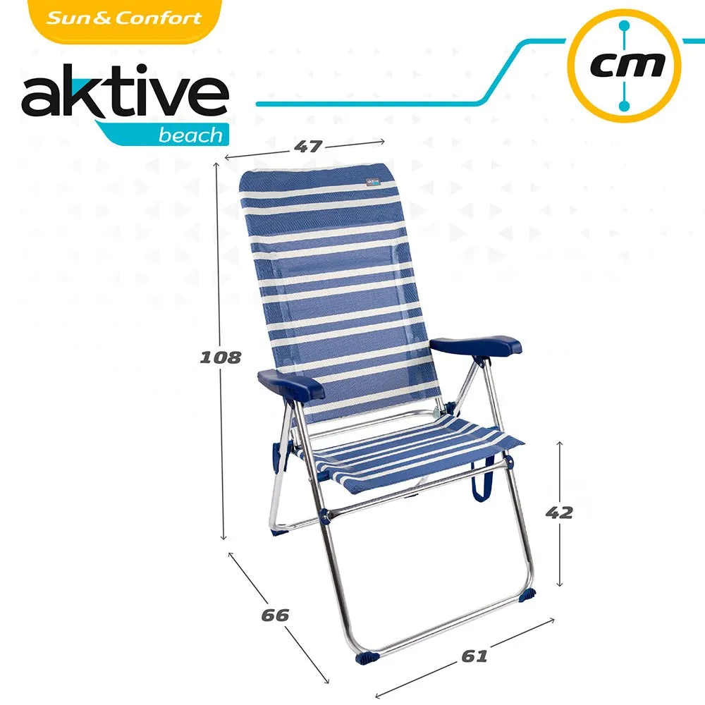 Aktive Fällstol Med Högt Ryggstöd 5 Lägen 61x69x108 Cm unisex, 61 x 69 x 108cm