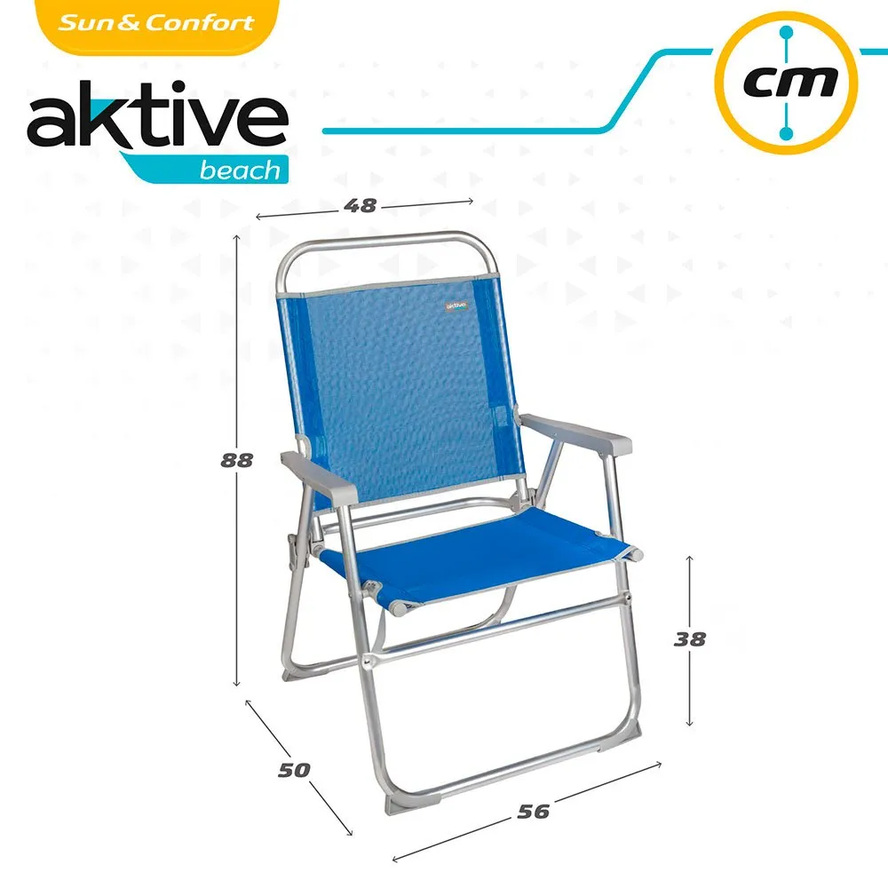 Aktive Fast Fällstol 57x51x89 Cm unisex, Blue, One Size Aktive Fast Fällstol 57x51x89 Cm unisex, Blue, One Size