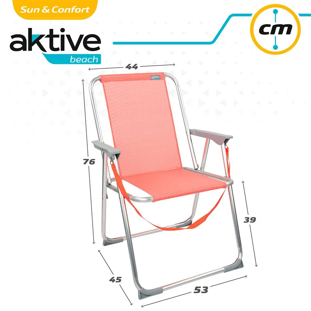 Aktive Fast Hopfällbar Strandstol I Aluminium unisex, Coral, One Size
