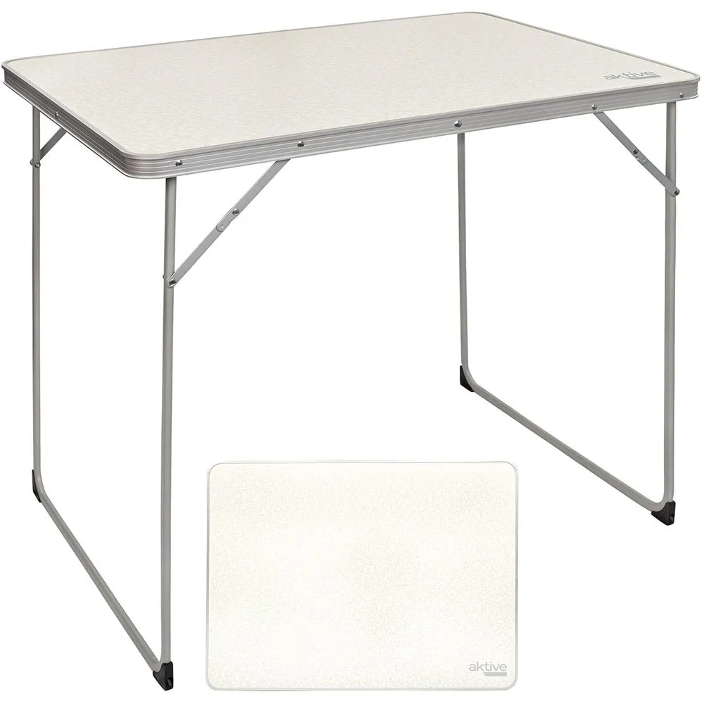 Aktive Folding Camping 80x60x70 Cm Bord, White, One Size