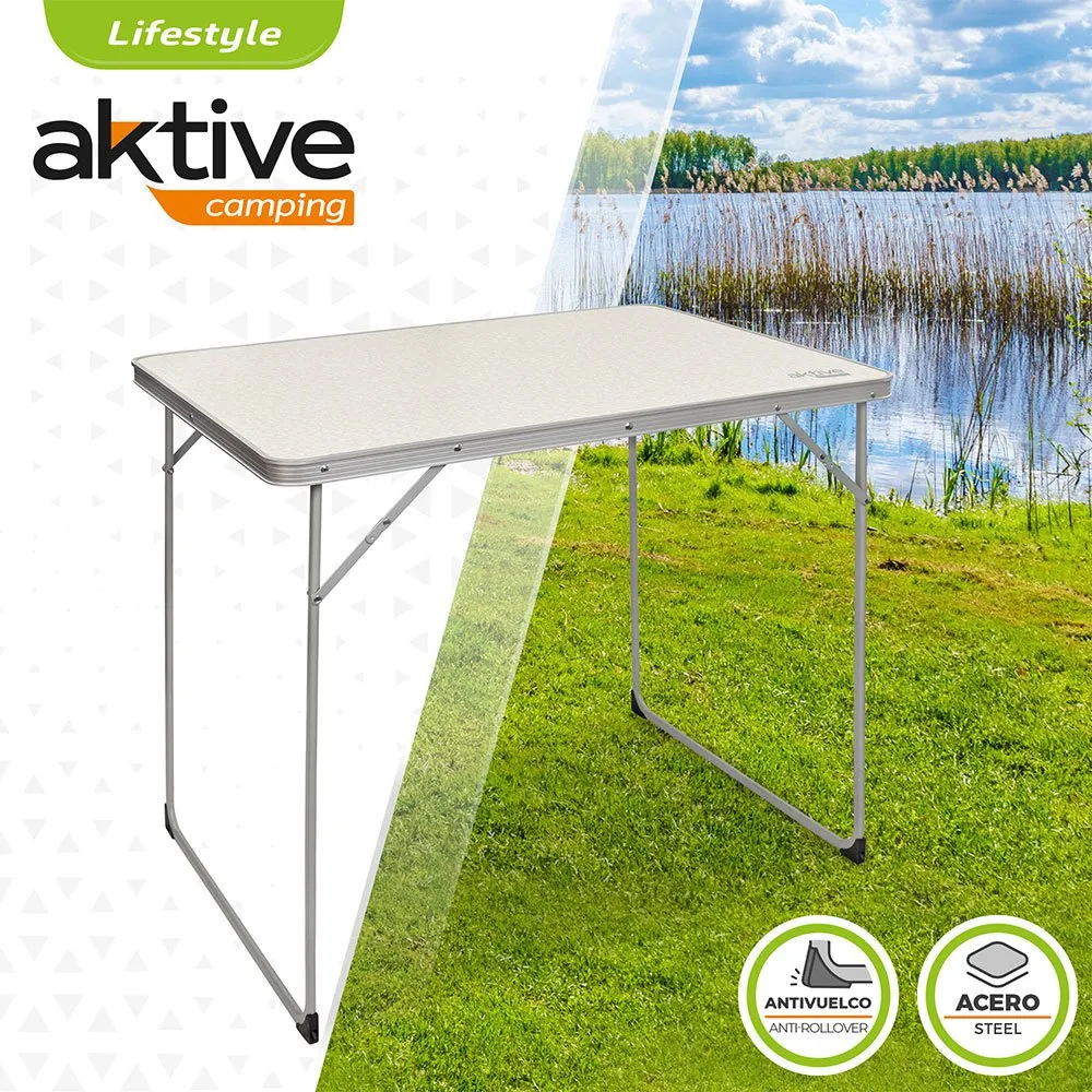 Aktive Folding Camping 80x60x70 Cm Bord, White, One Size