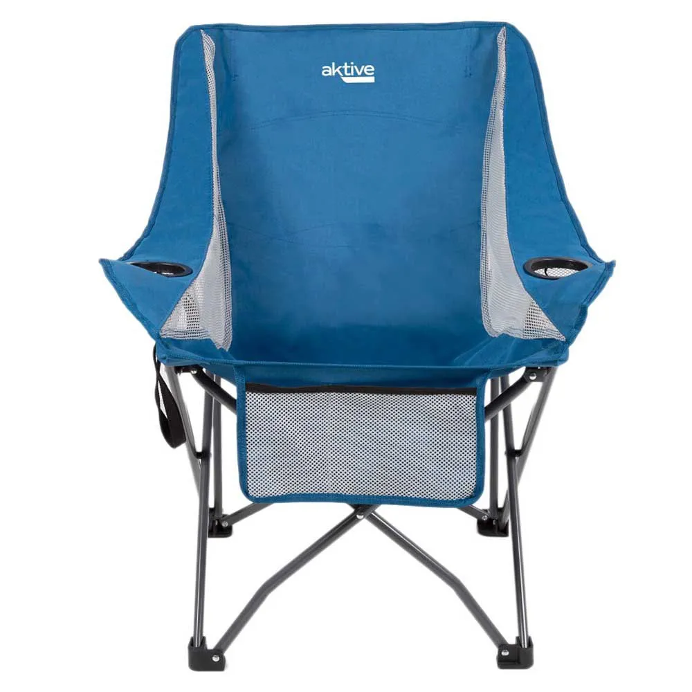 Aktive Folding Camping With Cup Holder & Pocket Stol, Coral, 64 x 73 x 8cm