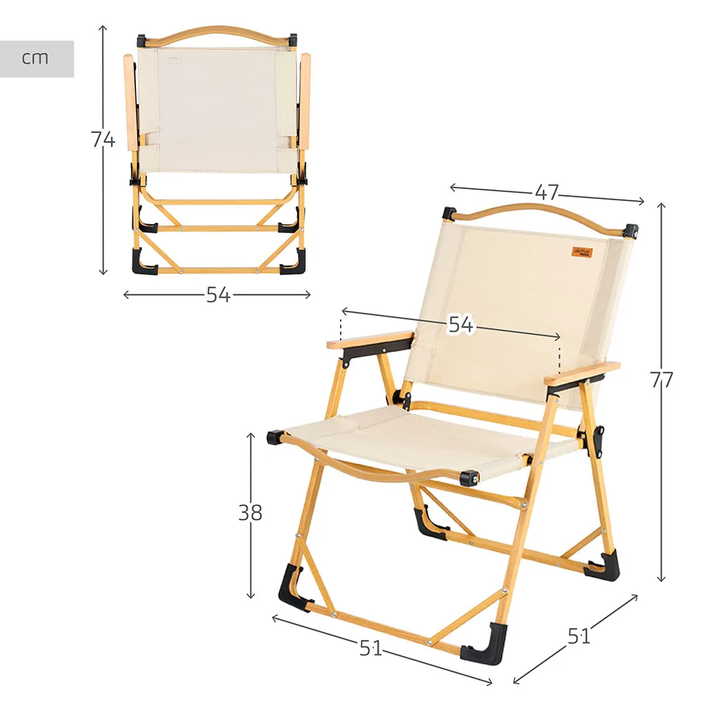 Aktive Glamping Hög Hopfällbar Stol unisex, Beige, 61 x 54 x x 40-77cm Aktive Glamping Hög Hopfällbar Stol unisex, Beige, 61 x 54 x x 40-77cm
