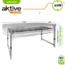 Aktive Height Adjus Folding Camping Table With Mesh Bord, Grey, One Size