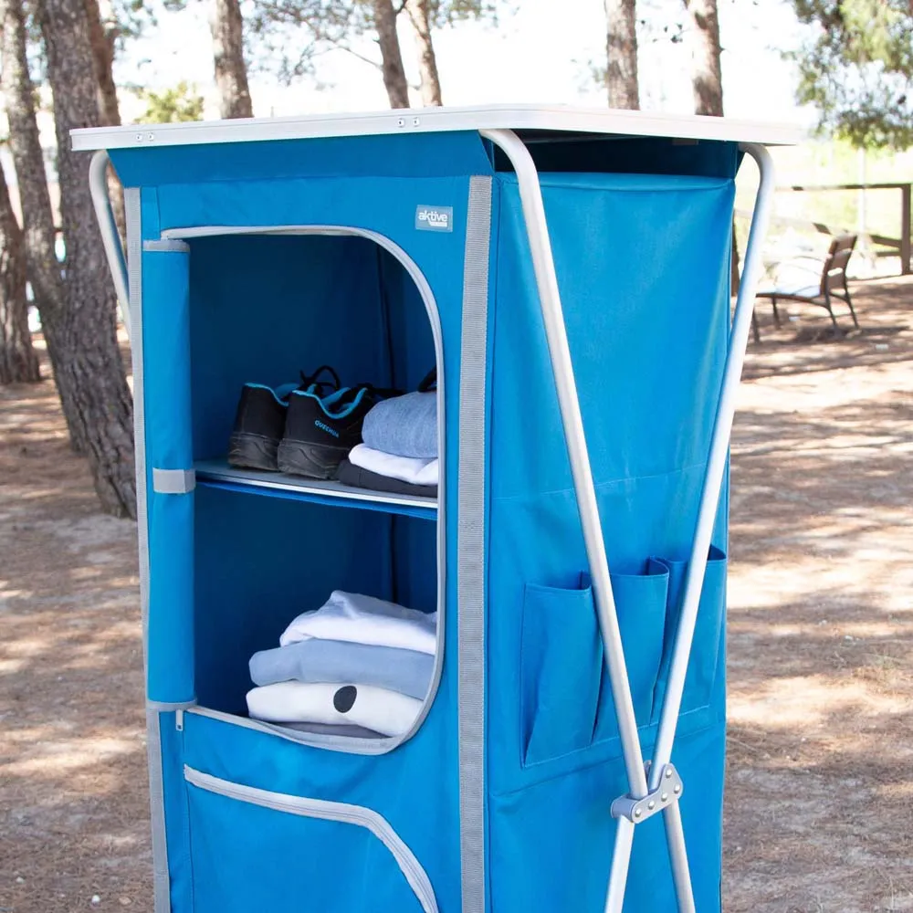 Aktive Hopfällbar Garderob Med 4 Nivåer 62x53x140 Cm, Blue, One Size
