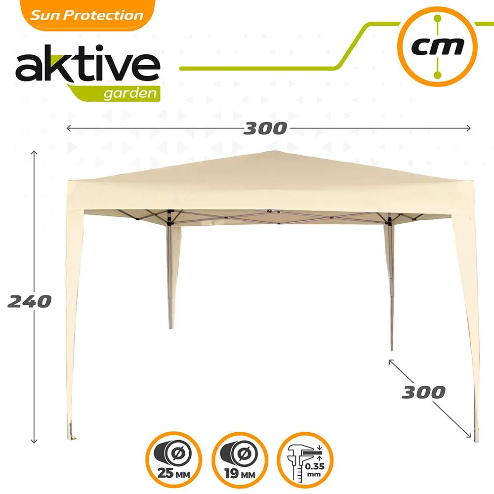 Aktive Hopfällbar Paviljong 300x300x240 Cm unisex, Beige, One Size Aktive Hopfällbar Paviljong 300x300x240 Cm unisex, Beige, One Size