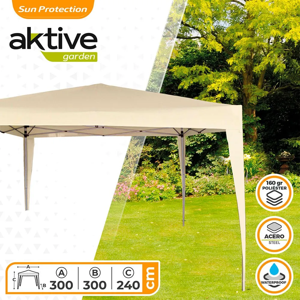 Aktive Hopfällbar Paviljong 300x300x240 Cm unisex, Beige, One Size Aktive Hopfällbar Paviljong 300x300x240 Cm unisex, Beige, One Size