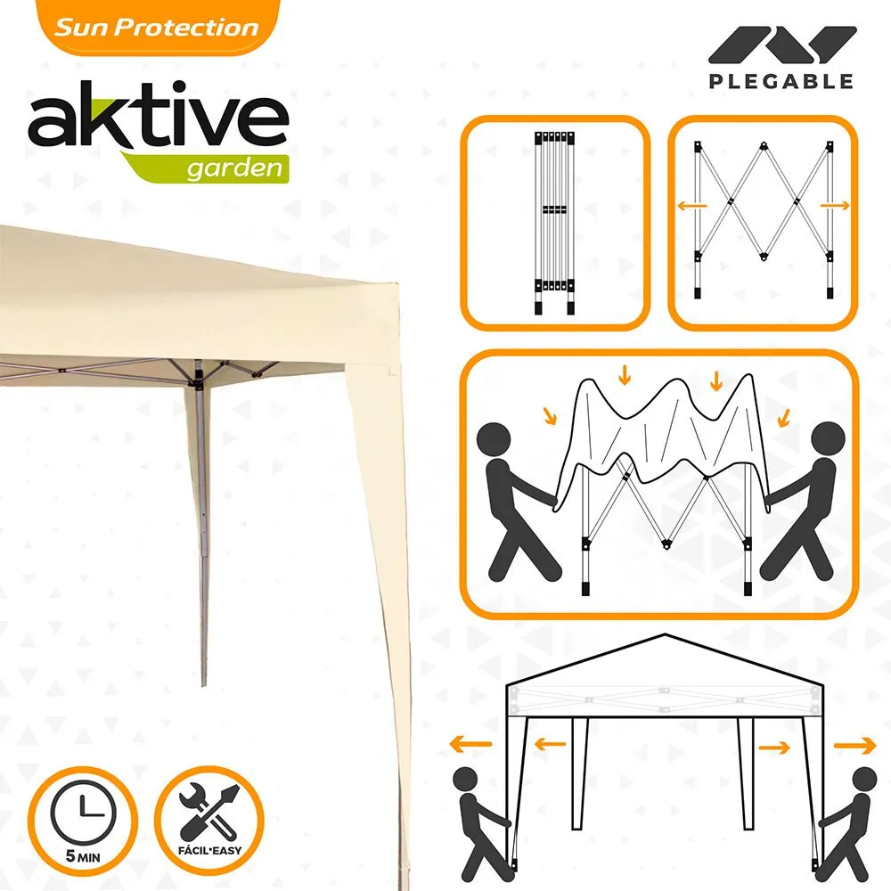 Aktive Hopfällbar Paviljong 300x300x240 Cm unisex, Beige, One Size Aktive Hopfällbar Paviljong 300x300x240 Cm unisex, Beige, One Size