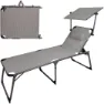 Aktive Hopfällbar Solsäng Med Parasoll Och Dyna Refurbished unisex, Grey / black, One Size