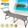 Aktive Hopfällbar Solsäng Med Parasoll Och Dyna Refurbished unisex, Grey / black, One Size