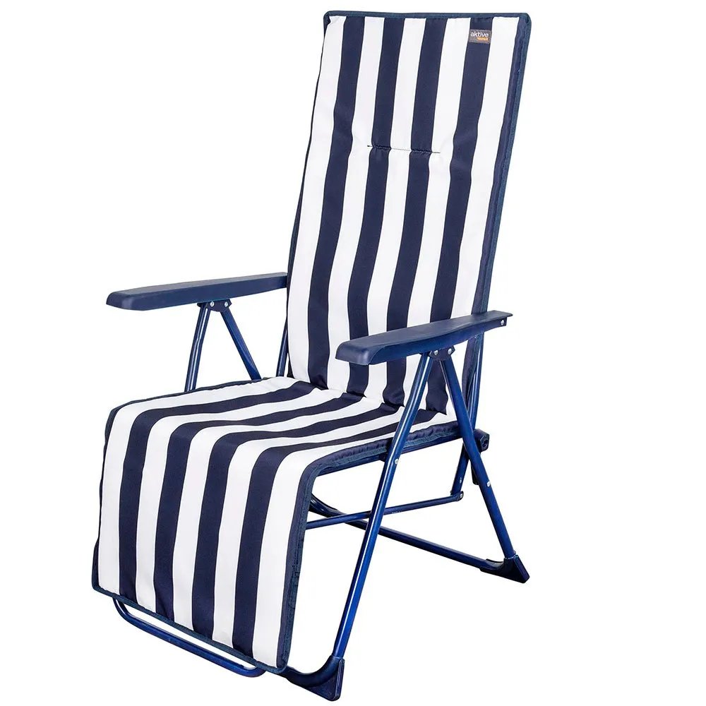 Aktive Hopfällbar Solstol 5 Lägen unisex, Navy / white, 59 x 59 x 109cm Aktive Hopfällbar Solstol 5 Lägen unisex, Navy / white, 59 x 59 x 109cm