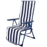 Aktive Hopfällbar Solstol 5 Lägen unisex, Navy / white, 59 x 59 x 109cm