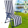 Aktive Hopfällbar Solstol 5 Lägen unisex, Navy / white, 59 x 59 x 109cm