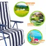 Aktive Hopfällbar Solstol 5 Lägen unisex, Navy / white, 59 x 59 x 109cm