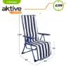 Aktive Hopfällbar Solstol 5 Lägen unisex, Navy / white, 59 x 59 x 109cm