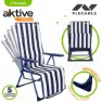 Aktive Hopfällbar Solstol 5 Lägen unisex, Navy / white, 59 x 59 x 109cm