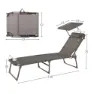 Aktive Hopfällbar Solstol Med Parasoll, Grey, 193 x 53 x 30cm