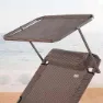 Aktive Hopfällbar Solstol Med Parasoll, Grey, 193 x 53 x 30cm