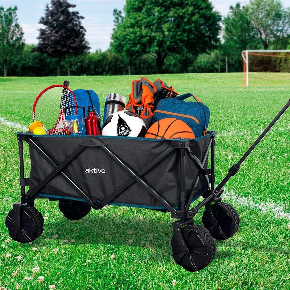 Aktive Hopfällbar Vagn Med Hjul För Sand 50kg unisex, Navy / black, 91 x 56 x 49cm