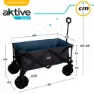 Aktive Hopfällbar Vagn Med Hjul För Sand 50kg unisex, Navy / black, 91 x 56 x 49cm