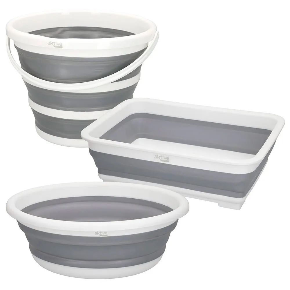 Aktive Hopfällbart Campingkit, Grey, One Size
