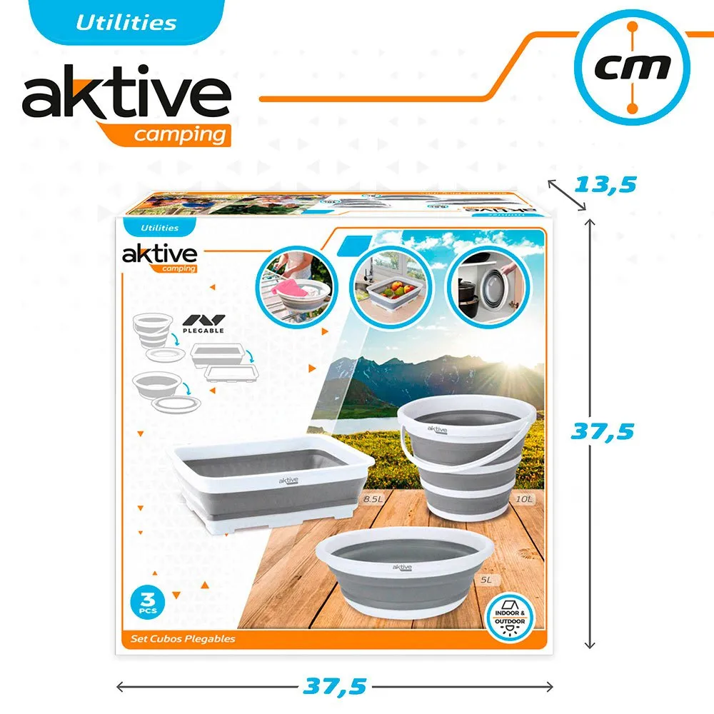 Aktive Hopfällbart Campingkit, Grey, One Size
