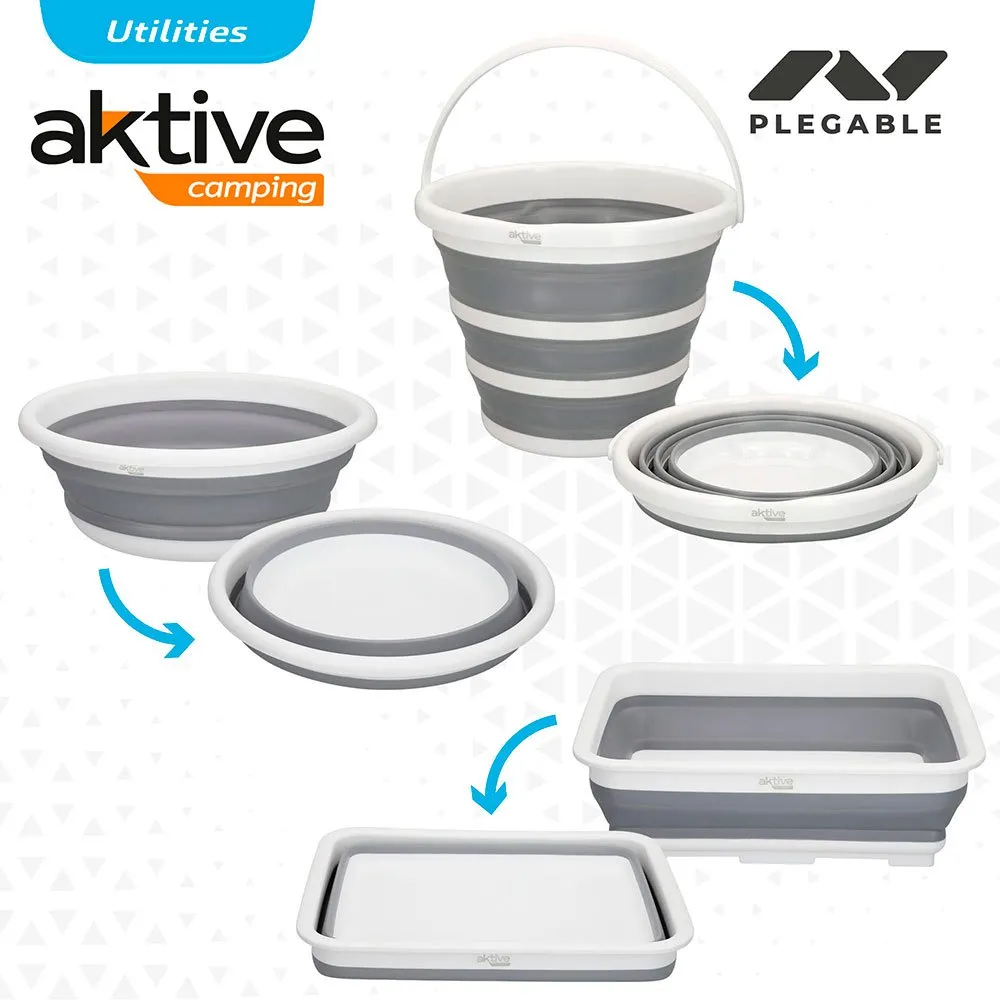 Aktive Hopfällbart Campingkit, Grey, One Size