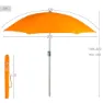 Aktive Hopfällbart Strandparasoll Med Uv50 220 Cm unisex, Orange, One Size