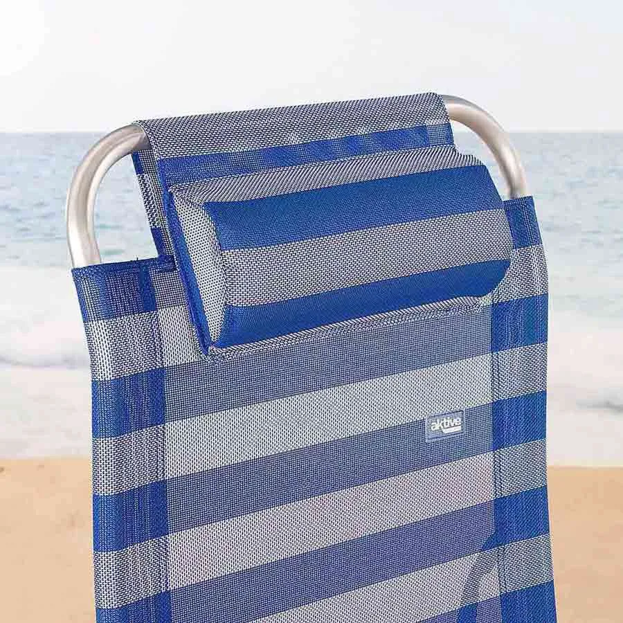 Aktive Justerbar Strandstol Med Dyna Refurbished, Blue / white, 75 x 63 x 43-114cm Aktive Justerbar Strandstol Med Dyna Refurbished, Blue / white, 75 x 63 x 43-114cm