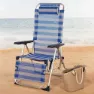 Aktive Justerbar Strandstol Med Dyna Refurbished, Blue / white, 75 x 63 x 43-114cm