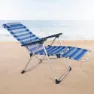 Aktive Justerbar Strandstol Med Dyna Refurbished, Blue / white, 75 x 63 x 43-114cm