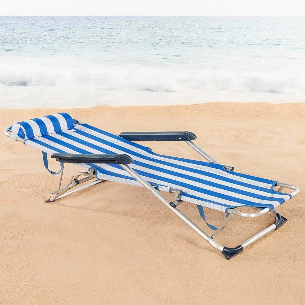 Aktive Justerbar Vilstol Med Dyna Refurbished, Blue / white 3, 153 x 60 x 83cm Aktive Justerbar Vilstol Med Dyna Refurbished, Blue / white 3, 153 x 60 x 83cm