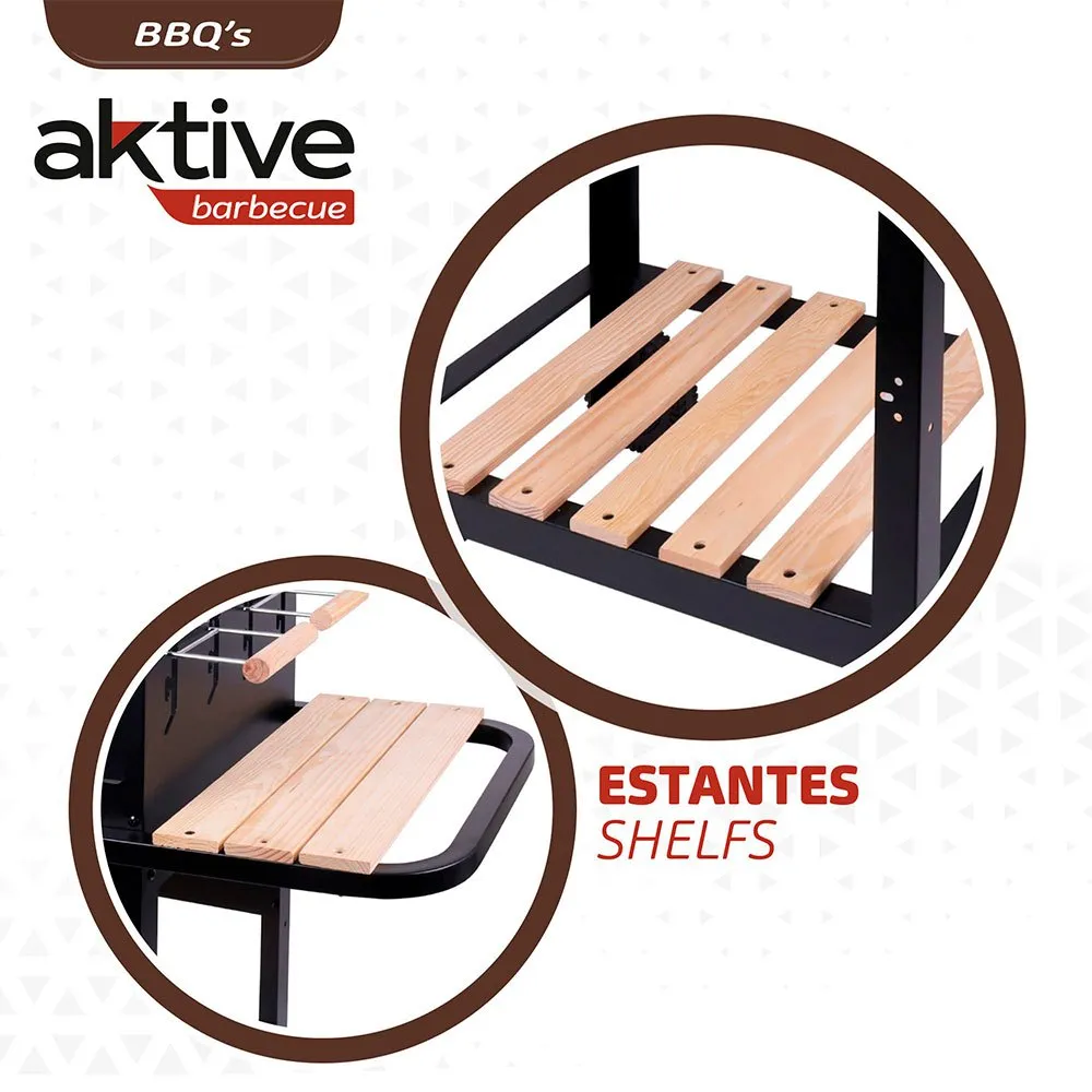 Aktive Kolgrill 100.5x40x88.5 Cm unisex, Black, One Size