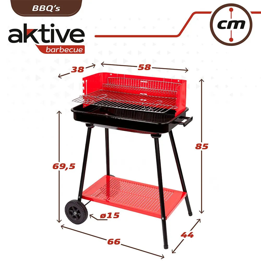 Aktive Kolgrill 66x44x85 Cm unisex, Black, One Size