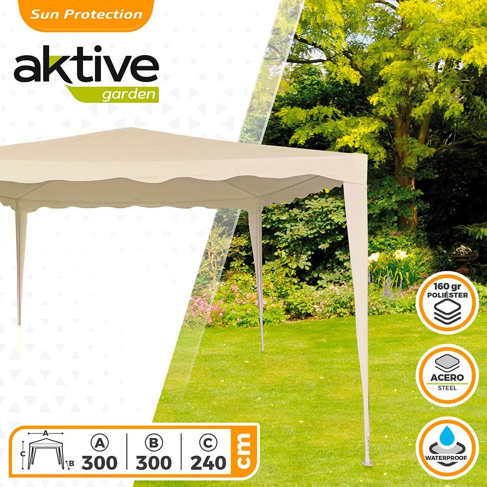 Aktive Kvadratisk Lusthus 300x300x240 Cm unisex, Beige, One Size