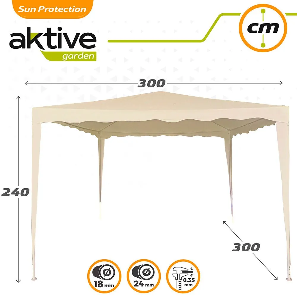 Aktive Kvadratisk Lusthus 300x300x240 Cm unisex, Beige, One Size