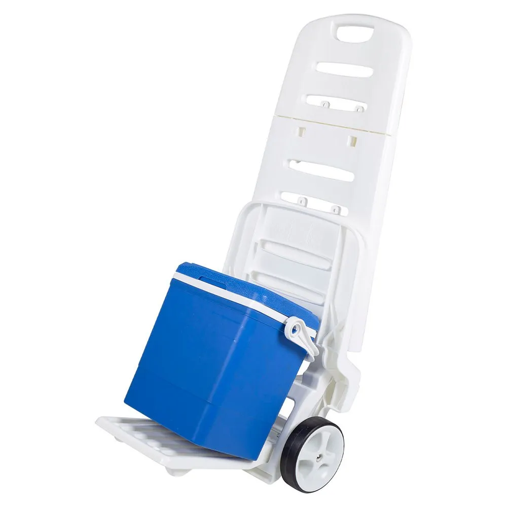 Aktive Låg Fällbar Stol I Aluminium Med Hjul unisex, White / grey, 101 x 41 x 42cm