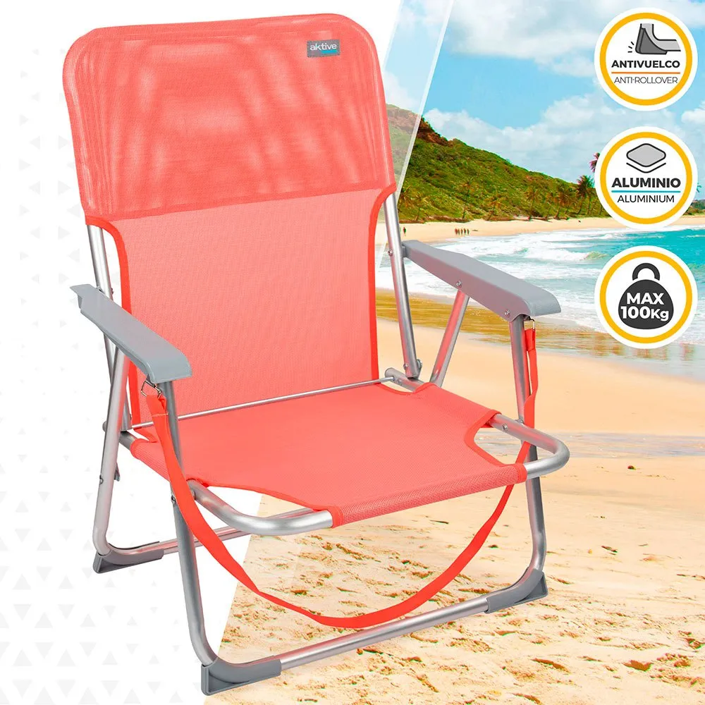 Aktive Låg Fällbar Strandstol I Aluminium unisex, Coral, One Size Aktive Låg Fällbar Strandstol I Aluminium unisex, Coral, One Size