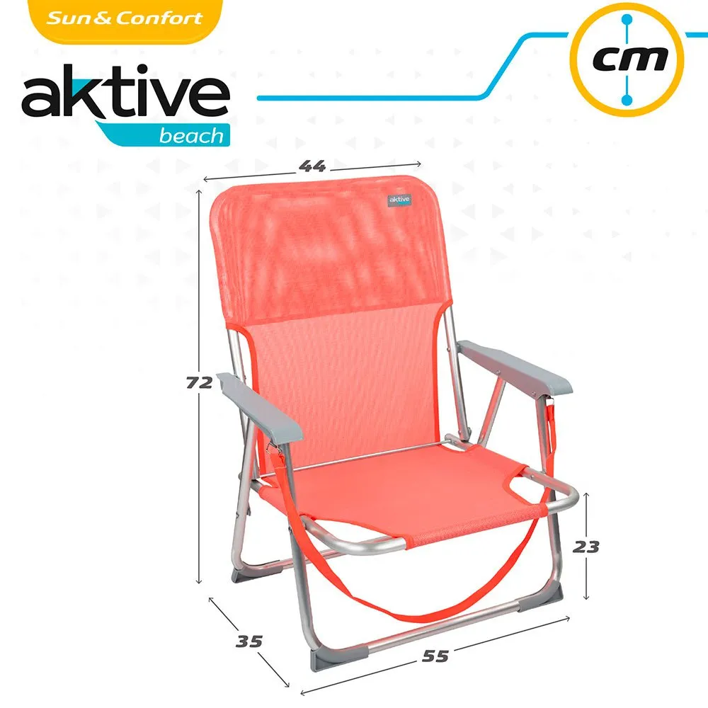 Aktive Låg Fällbar Strandstol I Aluminium unisex, Coral, One Size Aktive Låg Fällbar Strandstol I Aluminium unisex, Coral, One Size
