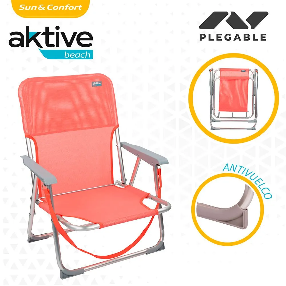 Aktive Låg Fällbar Strandstol I Aluminium unisex, Coral, One Size Aktive Låg Fällbar Strandstol I Aluminium unisex, Coral, One Size