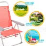Aktive Låg Strandstol I Aluminium unisex, Coral, One Size