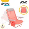 Aktive Multifunktionell Hopfällbar Strandstol Med Kudde unisex, Coral, One Size