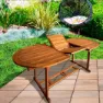 Aktive Ovalt Utskjutbart Matbord I Akaciaträ 150- 200x90x74 Cm unisex, Wooden, One Size