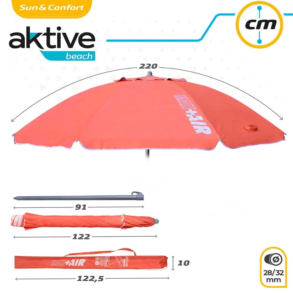 Aktive Paraply D220 Uv50 unisex, Coral, One Size