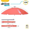 Aktive Paraply D220 Uv50 unisex, Coral, One Size