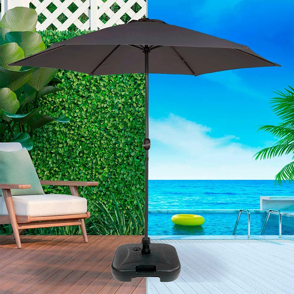 Aktive Paraplyställ I Plast Med Påfyllning 19kg unisex, Black, 44.5 x 44.5 x 12.5cm