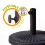 Aktive Parasoll Med Rund Bas I Polyresin 38-48 Mm unisex, Black, 49 x 33cm